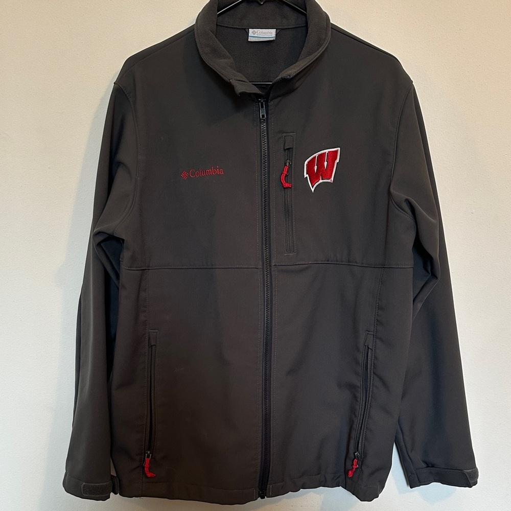 Columbia Dark Gray Jacket with University of Wisconsin Logo